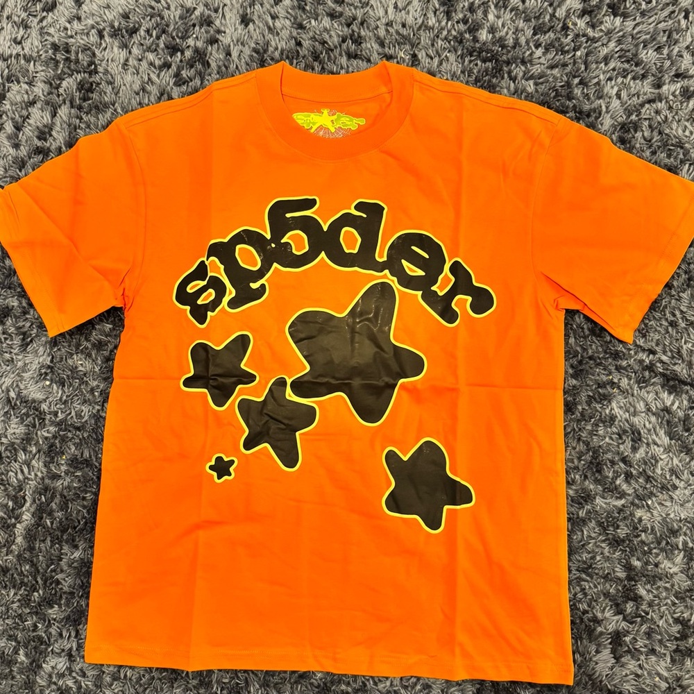 Sp5der Orange Graphic T-Shirt